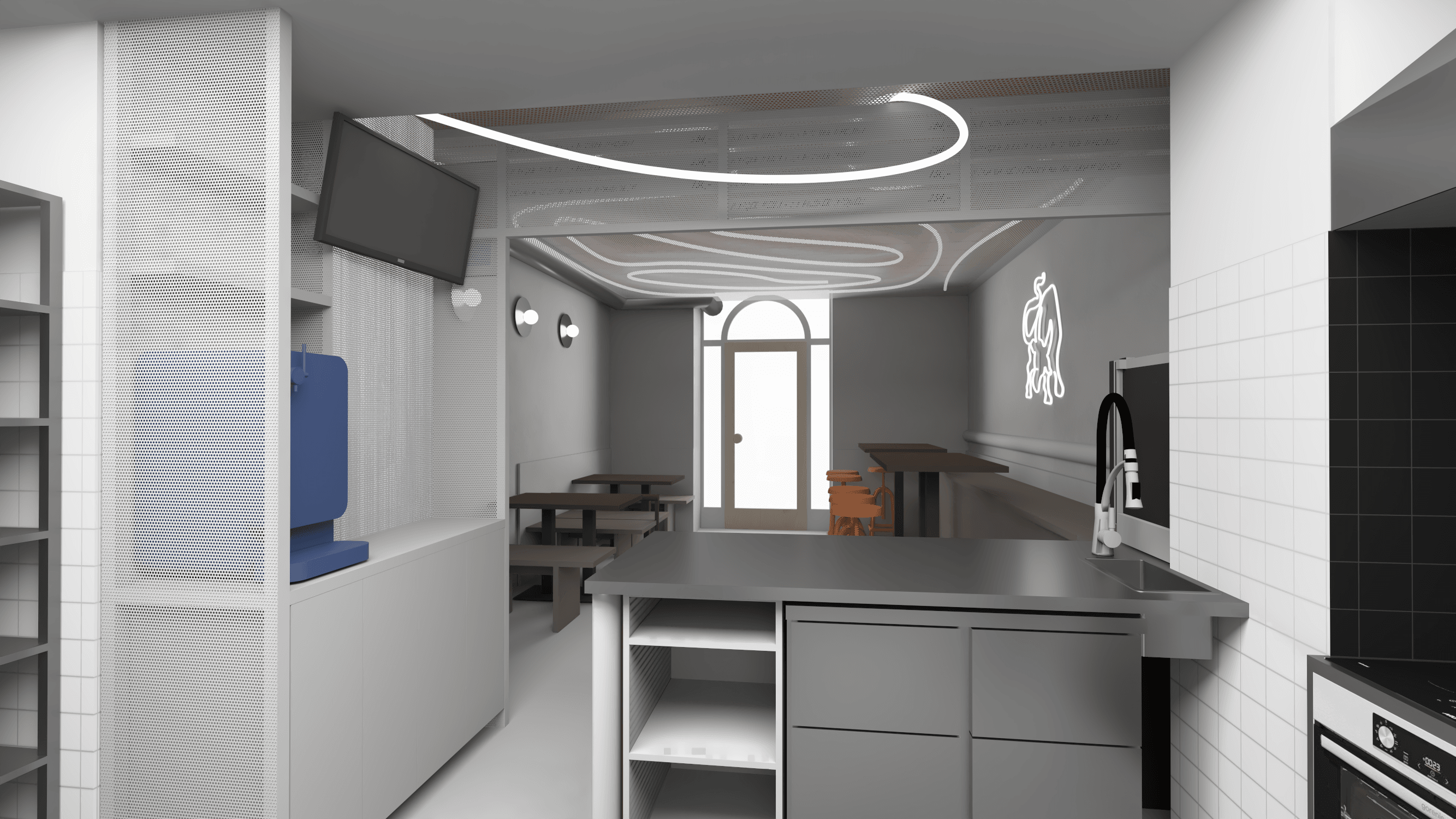 Studie interiéru Butch´s Burger v Praze 